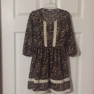 Girls Cheetah Print Knit Dress
